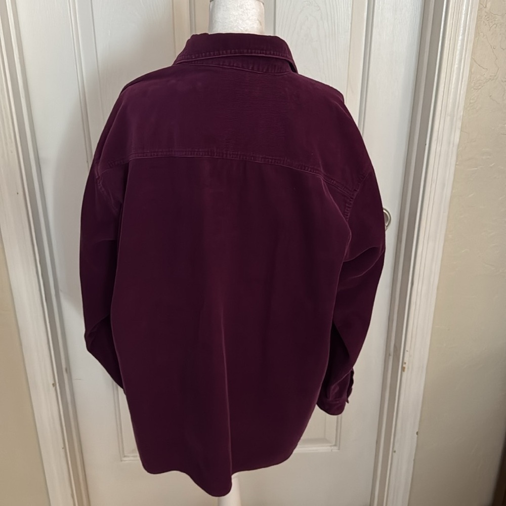 VTG Disney Winnie the Pooh Embroidered Burgundy Corduroy Shirt SZ XL - Picture 5 of 6